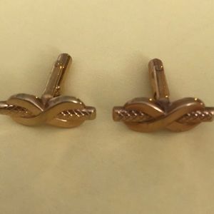 1950s cufflinks for men or woman/ gold tone